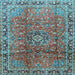 Square Machine Washable Persian Light Blue Traditional Rug, wshtr2810lblu