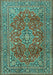 Machine Washable Persian Turquoise Traditional Area Rugs, wshtr2811turq