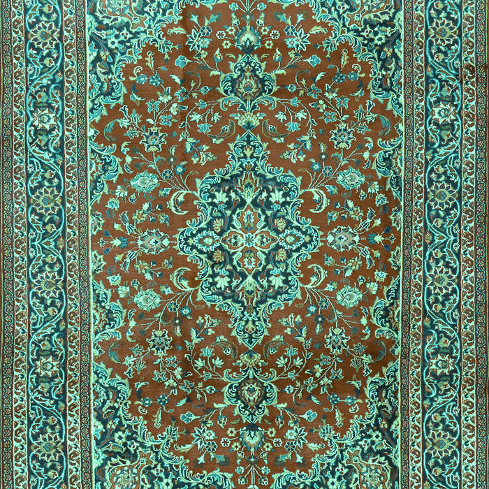Machine Washable Persian Turquoise Traditional Area Rugs, wshtr2811turq