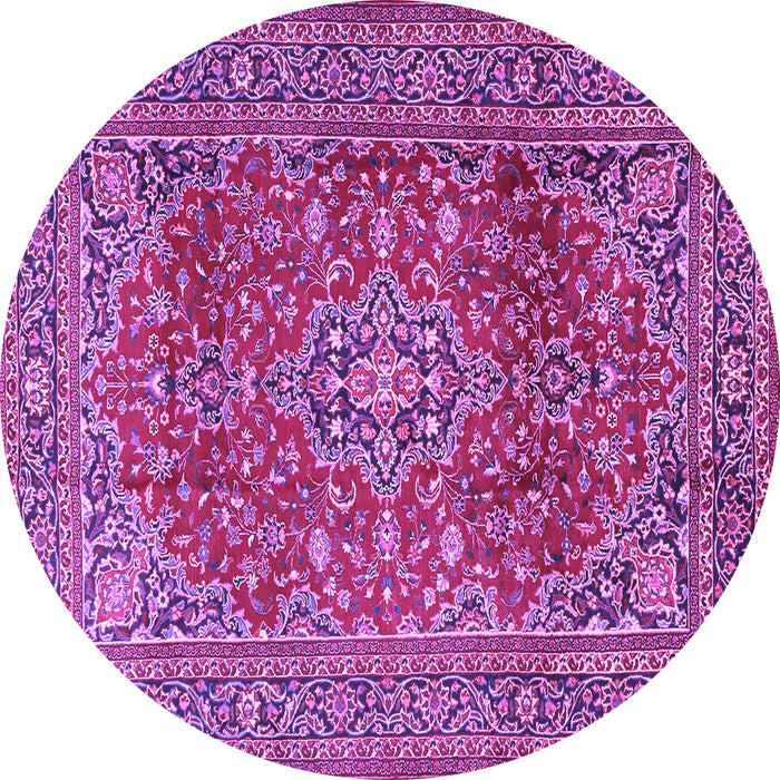 Round Persian Purple Traditional Rug, tr2811pur