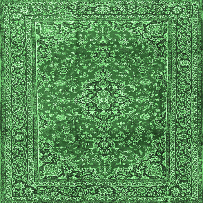 Square Persian Emerald Green Traditional Rug, tr2811emgrn