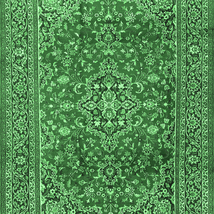 Machine Washable Persian Emerald Green Traditional Area Rugs, wshtr2811emgrn
