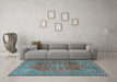 Machine Washable Persian Light Blue Traditional Rug in a Living Room, wshtr2811lblu