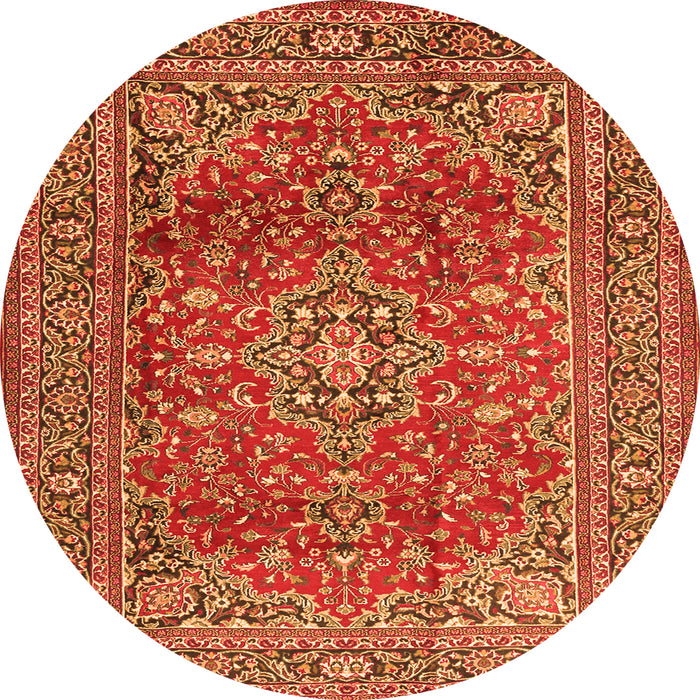 Machine Washable Persian Orange Traditional Area Rugs, wshtr2811org
