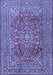 Machine Washable Persian Blue Traditional Rug, wshtr2811blu