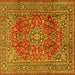Square Persian Yellow Traditional Rug, tr2811yw