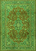 Serging Thickness of Machine Washable Persian Green Traditional Area Rugs, wshtr2811grn