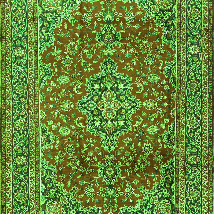 Serging Thickness of Machine Washable Persian Green Traditional Area Rugs, wshtr2811grn