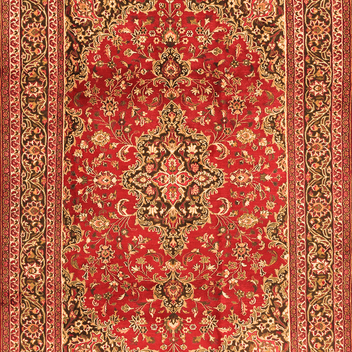 Serging Thickness of Machine Washable Persian Orange Traditional Area Rugs, wshtr2811org