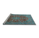 Sideview of Machine Washable Persian Light Blue Traditional Rug, wshtr2811lblu