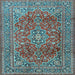 Square Machine Washable Persian Light Blue Traditional Rug, wshtr2811lblu