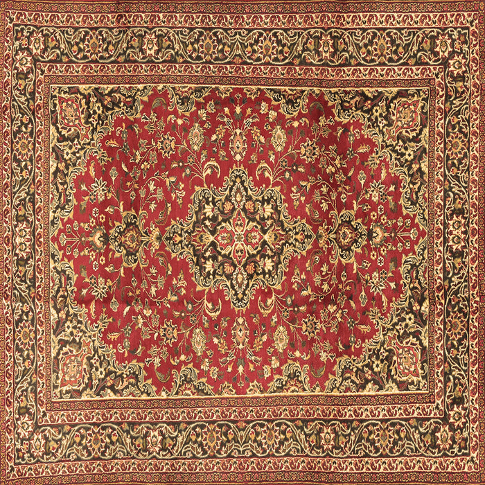 Square Machine Washable Persian Brown Traditional Rug, wshtr2811brn