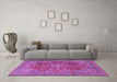 Machine Washable Persian Purple Traditional Area Rugs in a Living Room, wshtr2811pur