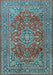 Machine Washable Persian Light Blue Traditional Rug, wshtr2811lblu