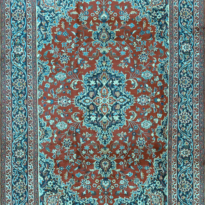 Machine Washable Persian Light Blue Traditional Rug, wshtr2811lblu