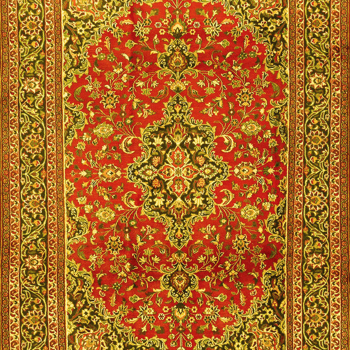 Machine Washable Persian Yellow Traditional Rug, wshtr2811yw