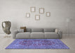 Machine Washable Persian Blue Traditional Rug in a Living Room, wshtr2811blu