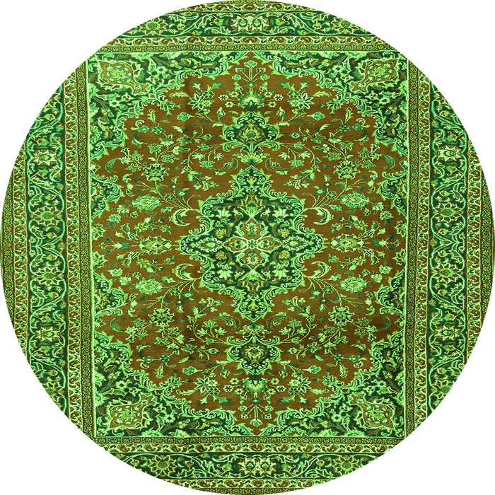 Square Persian Green Traditional Rug, tr2811grn