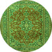 Square Persian Green Traditional Rug, tr2811grn