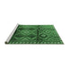 Sideview of Machine Washable Persian Emerald Green Traditional Area Rugs, wshtr2812emgrn