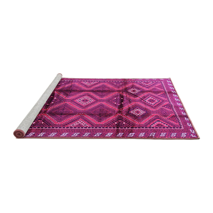 Sideview of Machine Washable Persian Pink Traditional Rug, wshtr2812pnk