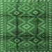 Square Machine Washable Persian Emerald Green Traditional Area Rugs, wshtr2812emgrn