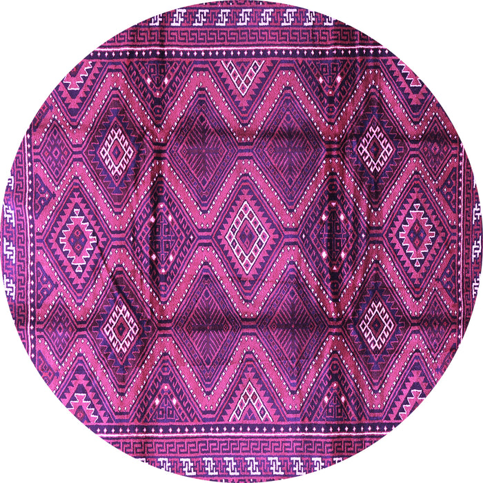 Round Machine Washable Persian Purple Traditional Area Rugs, wshtr2812pur