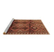 Sideview of Machine Washable Persian Brown Traditional Rug, wshtr2812brn