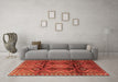 Machine Washable Persian Orange Traditional Area Rugs in a Living Room, wshtr2812org