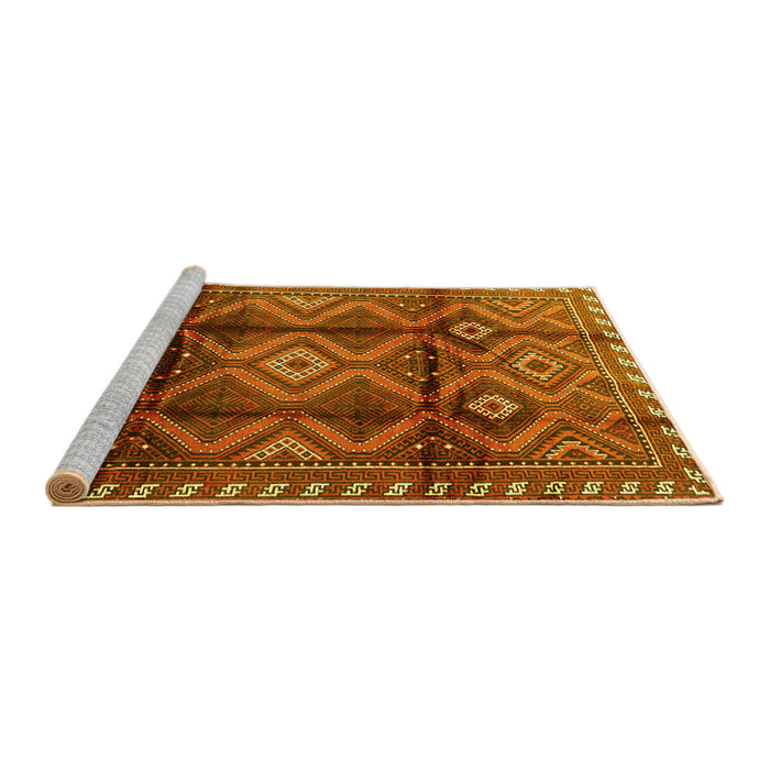 Sideview of Machine Washable Persian Yellow Traditional Rug, wshtr2812yw