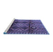 Sideview of Machine Washable Persian Blue Traditional Rug, wshtr2812blu