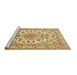 Sideview of Machine Washable Medallion Brown Traditional Rug, wshtr2813brn