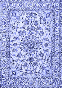 Medallion Blue Traditional Rug, tr2813blu