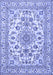 Machine Washable Medallion Blue Traditional Rug, wshtr2813blu