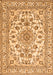 Serging Thickness of Machine Washable Medallion Orange Traditional Area Rugs, wshtr2813org