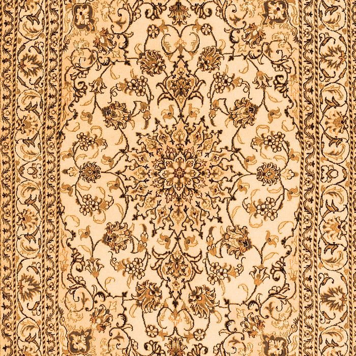 Serging Thickness of Machine Washable Medallion Orange Traditional Area Rugs, wshtr2813org
