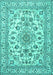 Medallion Turquoise Traditional Rug, tr2813turq