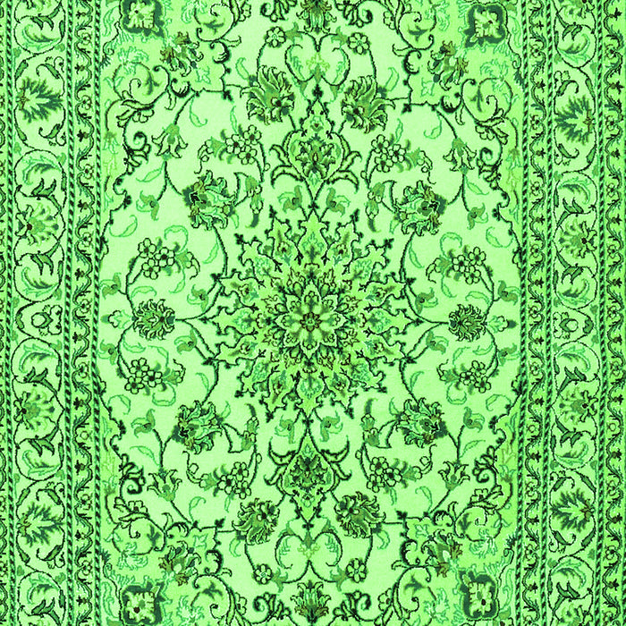 Serging Thickness of Machine Washable Medallion Green Traditional Area Rugs, wshtr2813grn