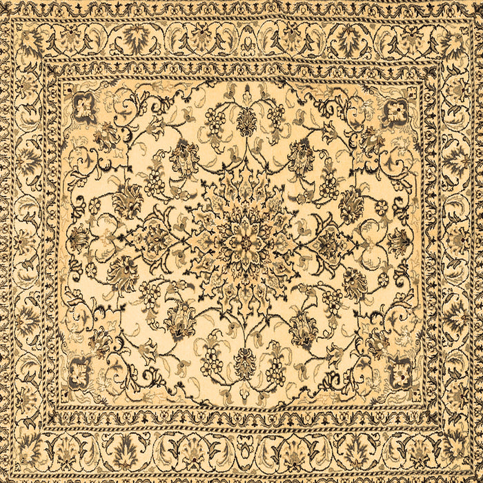 Square Machine Washable Medallion Brown Traditional Rug, wshtr2813brn