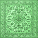 Square Medallion Emerald Green Traditional Rug, tr2813emgrn