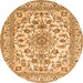 Square Medallion Orange Traditional Rug, tr2813org