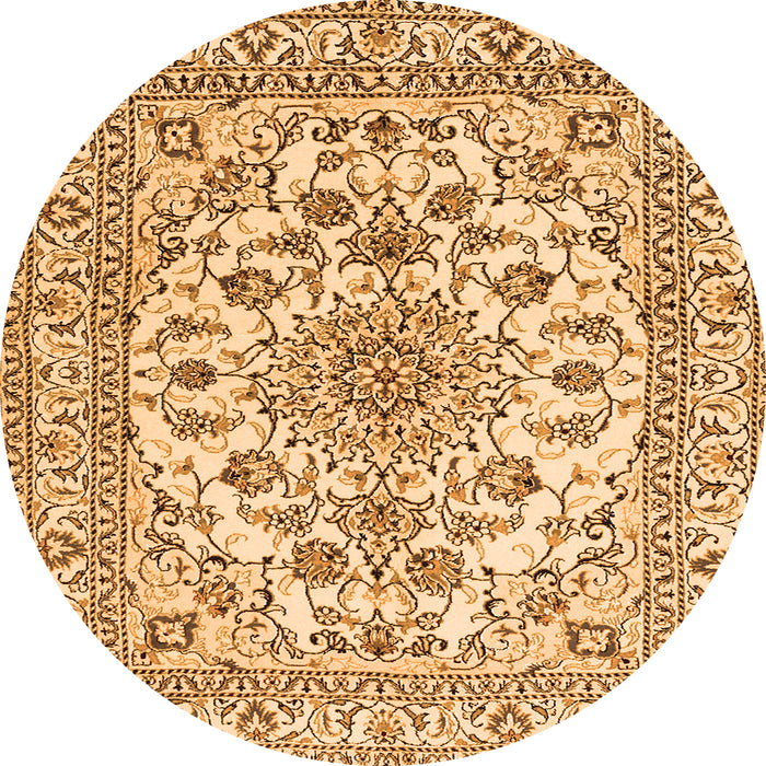 Machine Washable Medallion Orange Traditional Area Rugs, wshtr2813org