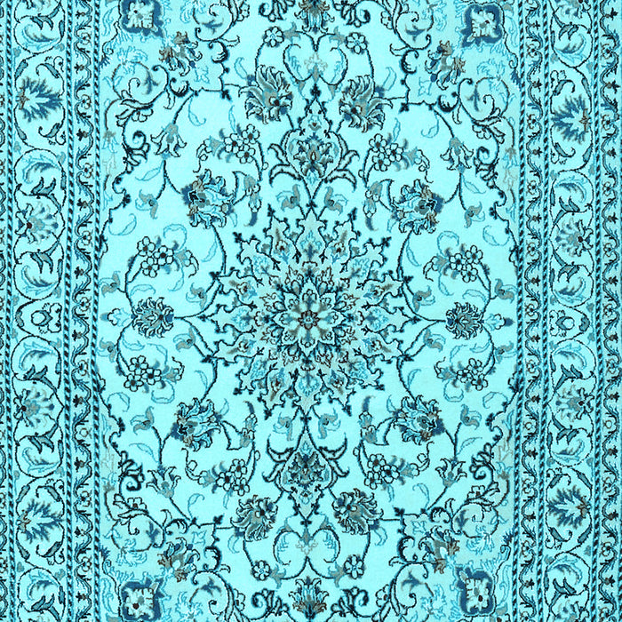 Medallion Light Blue Traditional Rug, tr2813lblu