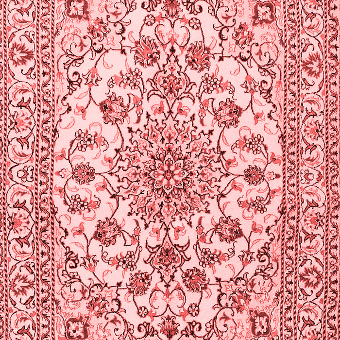 Machine Washable Medallion Red Traditional Rug, wshtr2813red