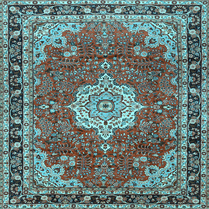 Square Machine Washable Persian Light Blue Traditional Rug, wshtr2814lblu
