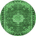 Round Persian Emerald Green Traditional Rug, tr2814emgrn