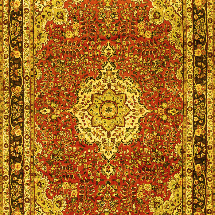 Machine Washable Persian Yellow Traditional Rug, wshtr2814yw