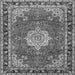 Round Machine Washable Persian Gray Traditional Rug, wshtr2814gry