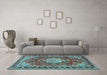 Machine Washable Persian Light Blue Traditional Rug in a Living Room, wshtr2814lblu