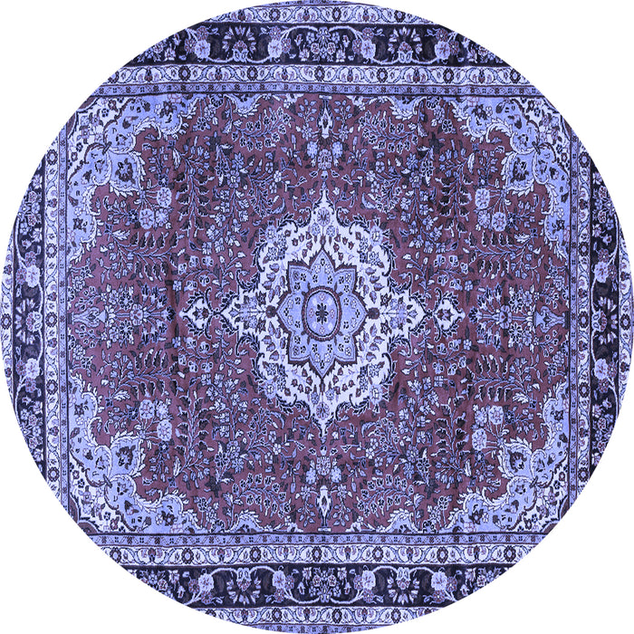 Round Persian Blue Traditional Rug, tr2814blu
